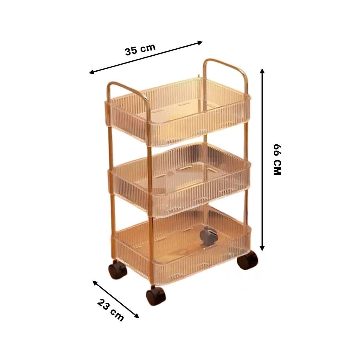 PACK2 CARRO MULTIUSO DE ACRILICO CON RUEDAS PARA DORMITORIO Y BANO Y+PAPEL REGALO - 4