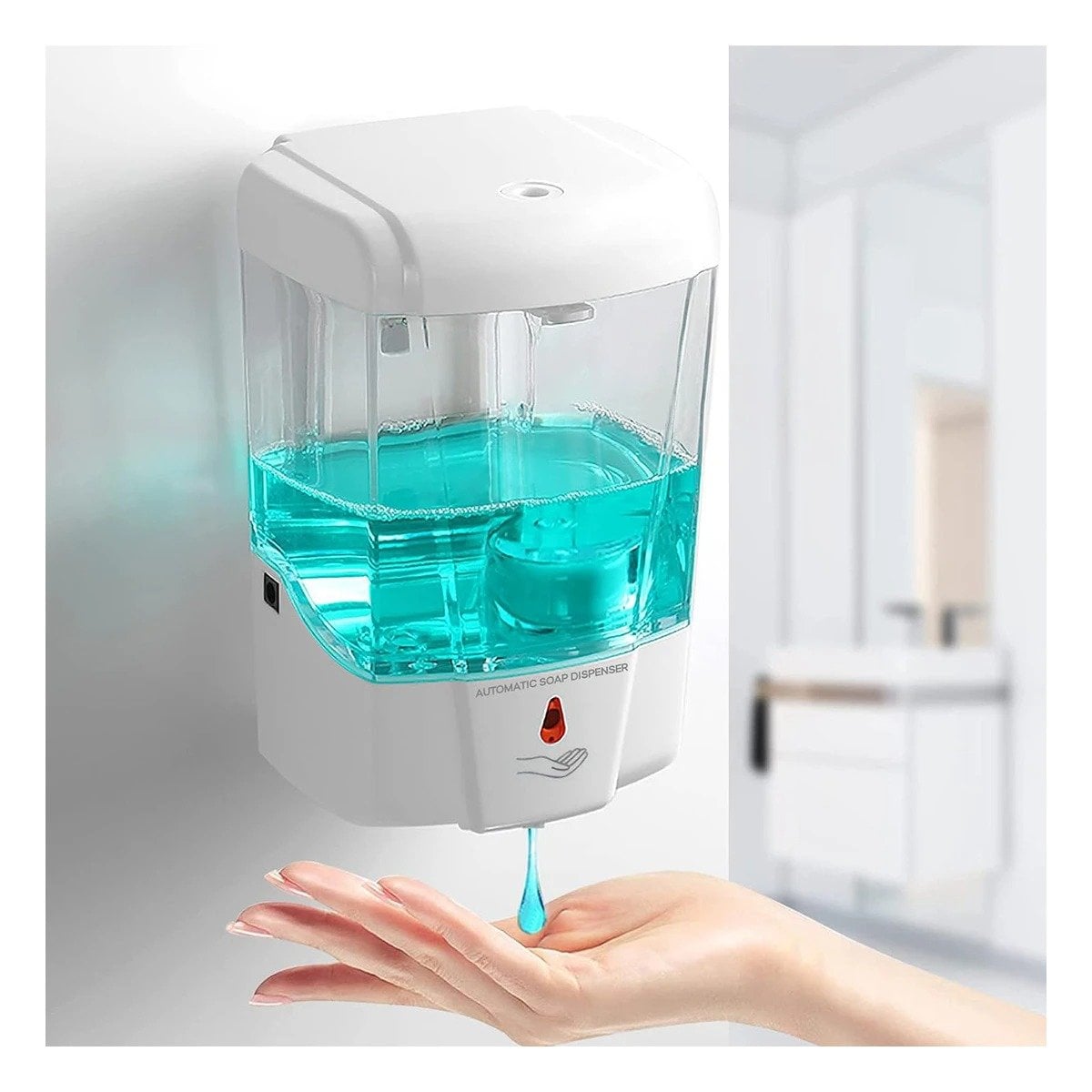 DISPENSADOR AUTOMATICO DE LIQUIDOS CON SENSOR PARA PARED BLANCO 500 ML HOGAR - 1