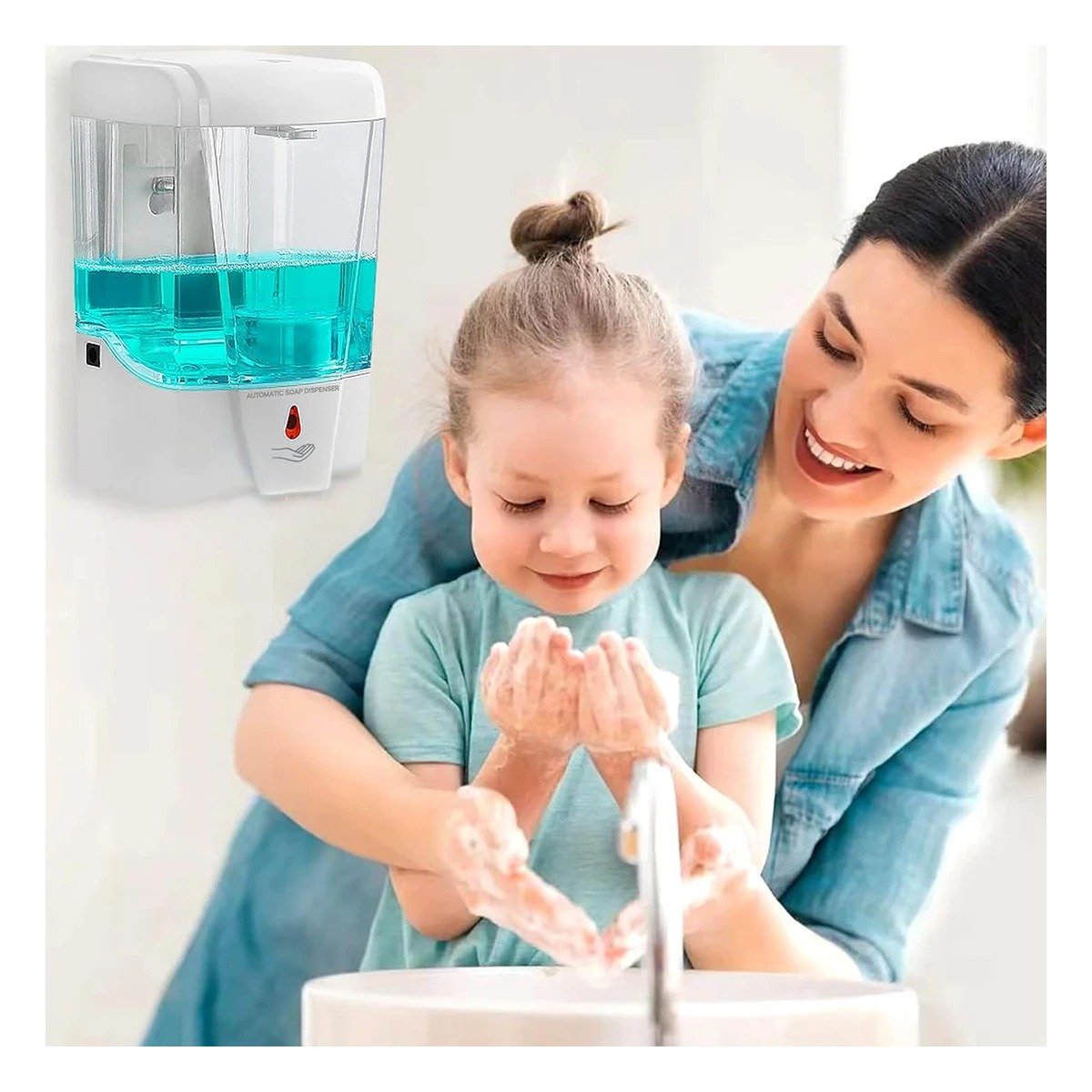 DISPENSADOR AUTOMATICO DE LIQUIDOS CON SENSOR PARA PARED BLANCO 500 ML HOGAR - 3