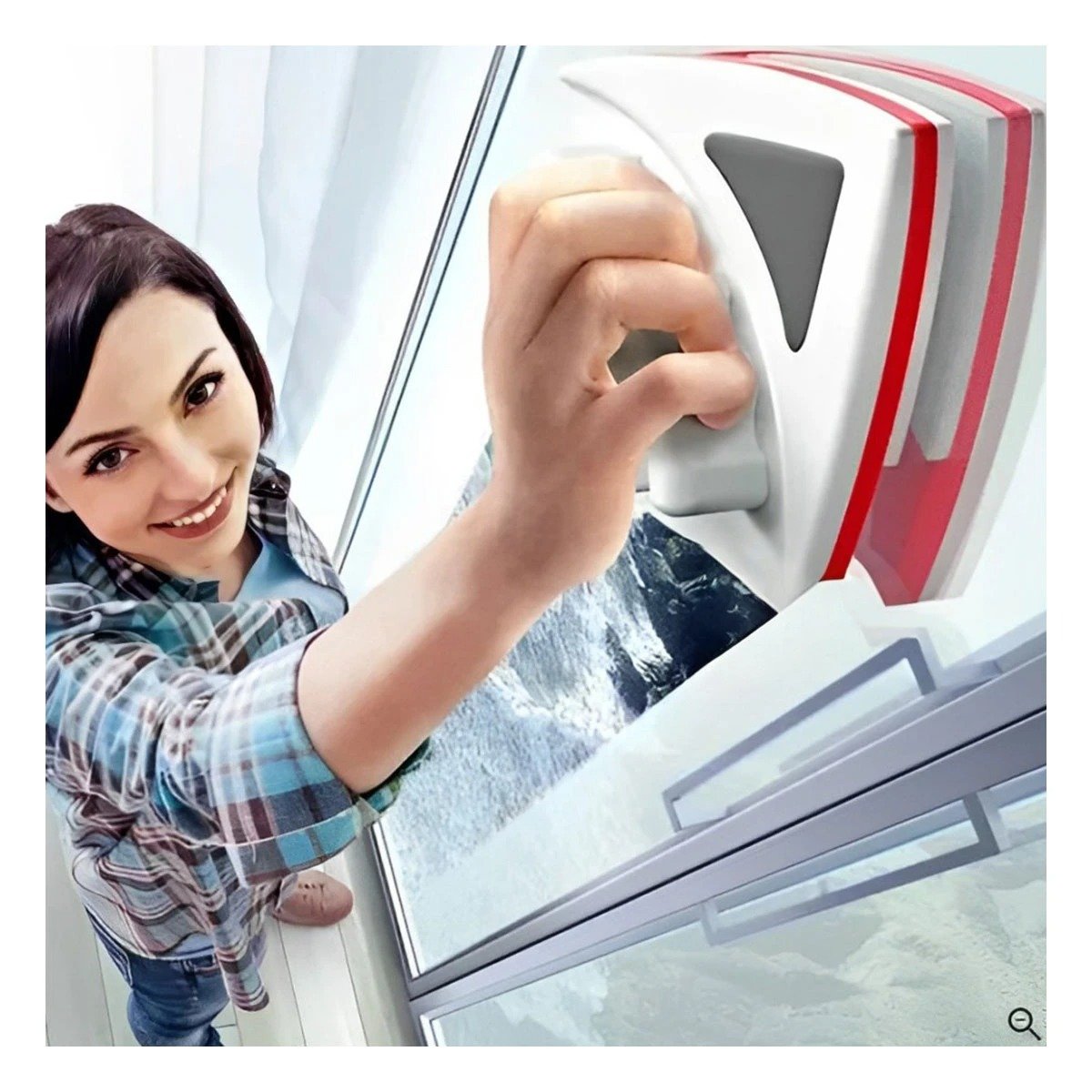 LIMPIA VIDRIOS MAGNETICO ROJO TRIANGULAR RAPIDO Y COMODO PARA VENTANAS - 1