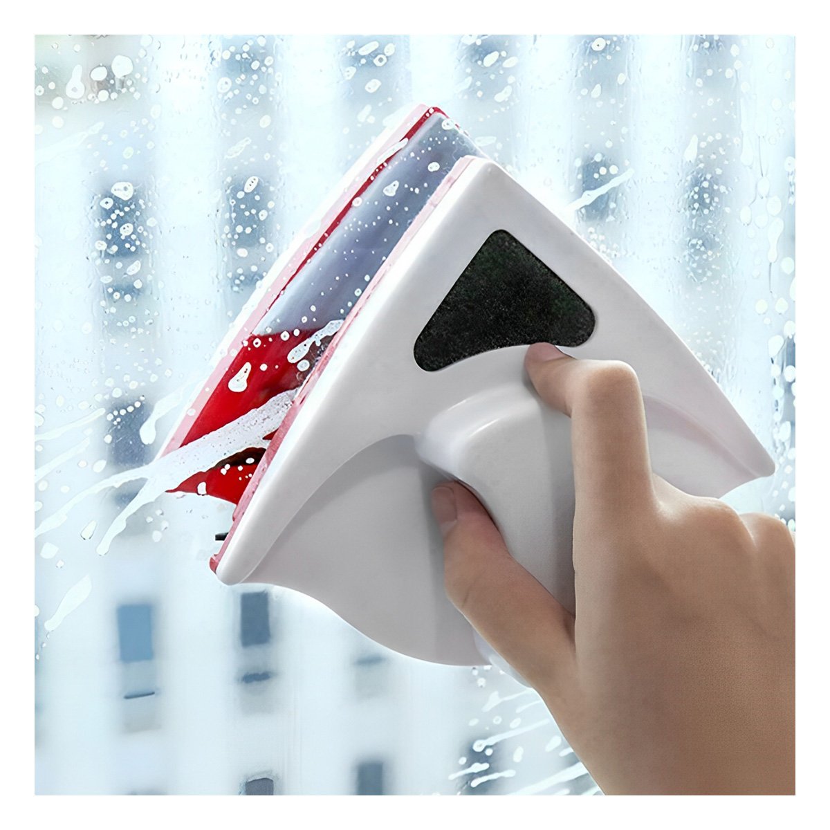 PACK6 ACCESORIO MAGNETICO PARA VIDRIOS ROJO TRIANGULAR PRACTICO Y COMODO - 2