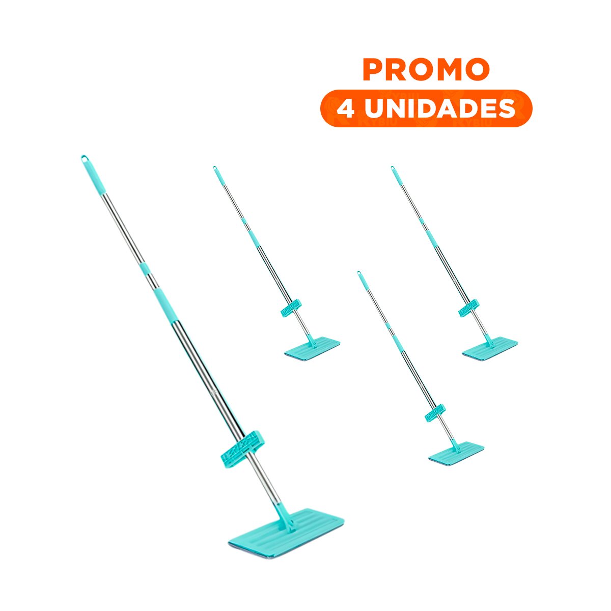 PACK4 MOPA PLANA 360 GRADOS CON ESCURRIDOR PRACTICO PARA LIMPIEZA DOMESTICA - 1
