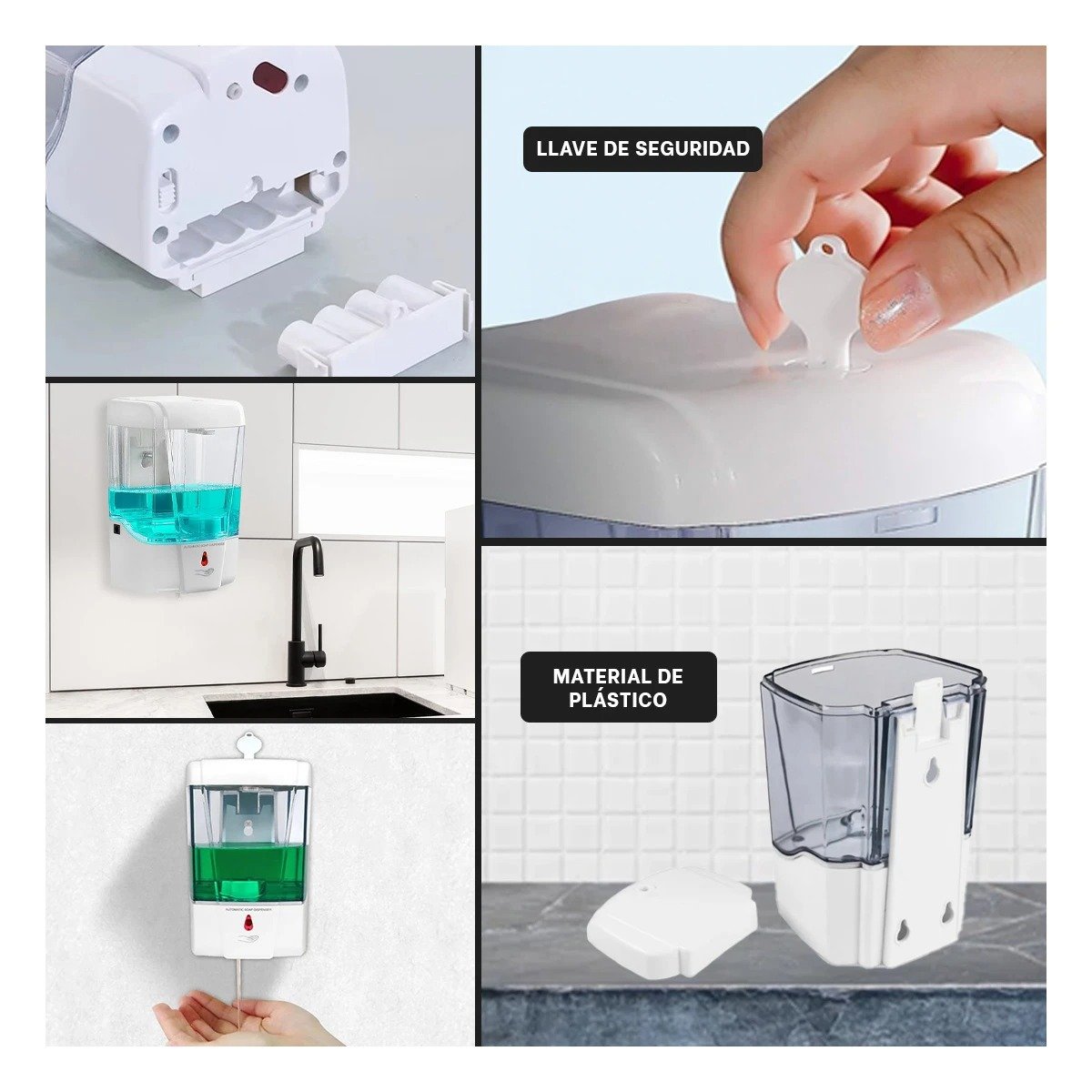 PACK6 DISTRIBUIDOR DE LIQUIDOS AUTOMATICO CON SENSOR BLANCO USO DOMESTICO Y+PAPEL REGALO - 3