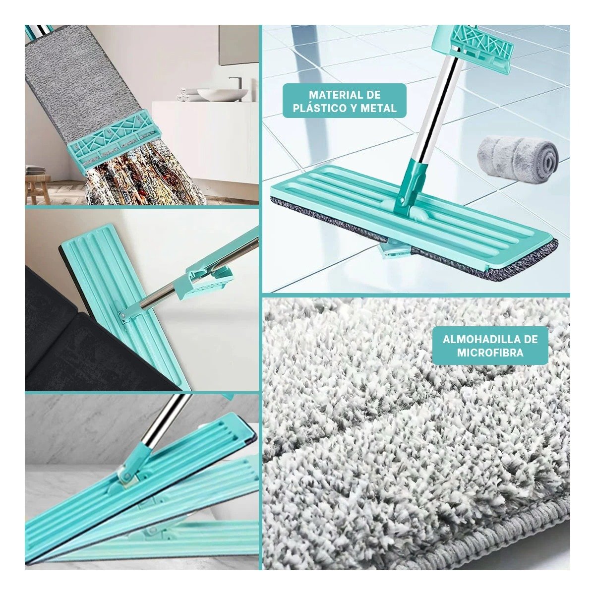 TRAPEADOR PLANO 360 GRADOS CON ESCURRIDOR INTEGRADO PARA LIMPIEZA DIARIA Y+PAPEL REGALO - 3