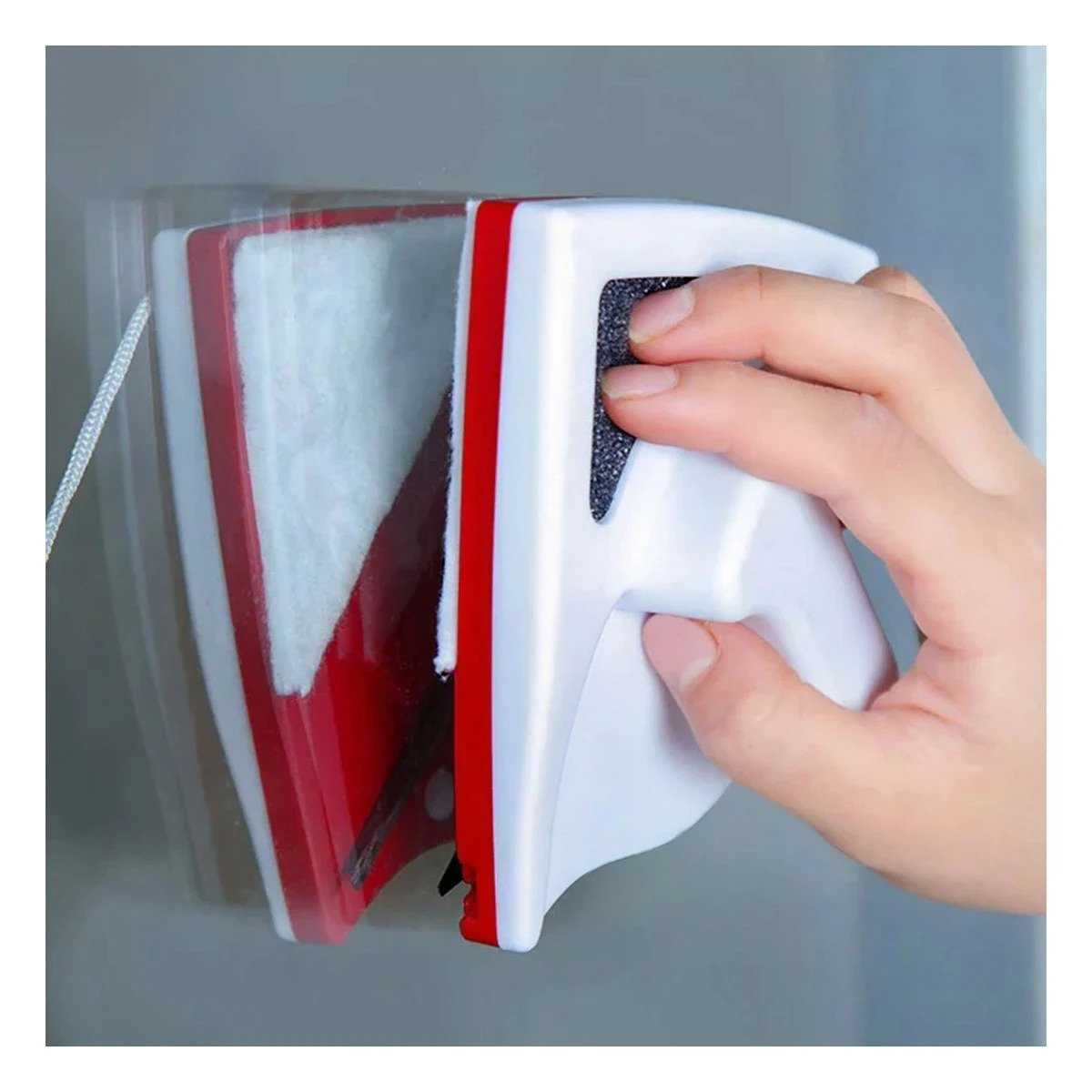 PACK4 GADGET MAGNETICO PARA VIDRIOS ROJO TRIANGULAR COMODO Y EFICIENTE - 2