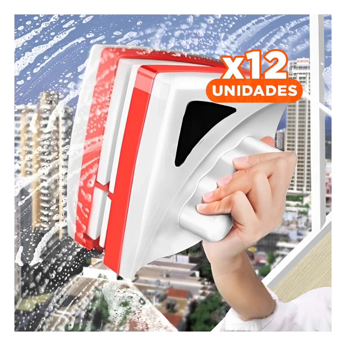 PACK12 GADGET PARA VIDRIOS MAGNETICO ROJO TRIANGULAR FACIL Y PRACTICO Y+REGALO STICKER - 1
