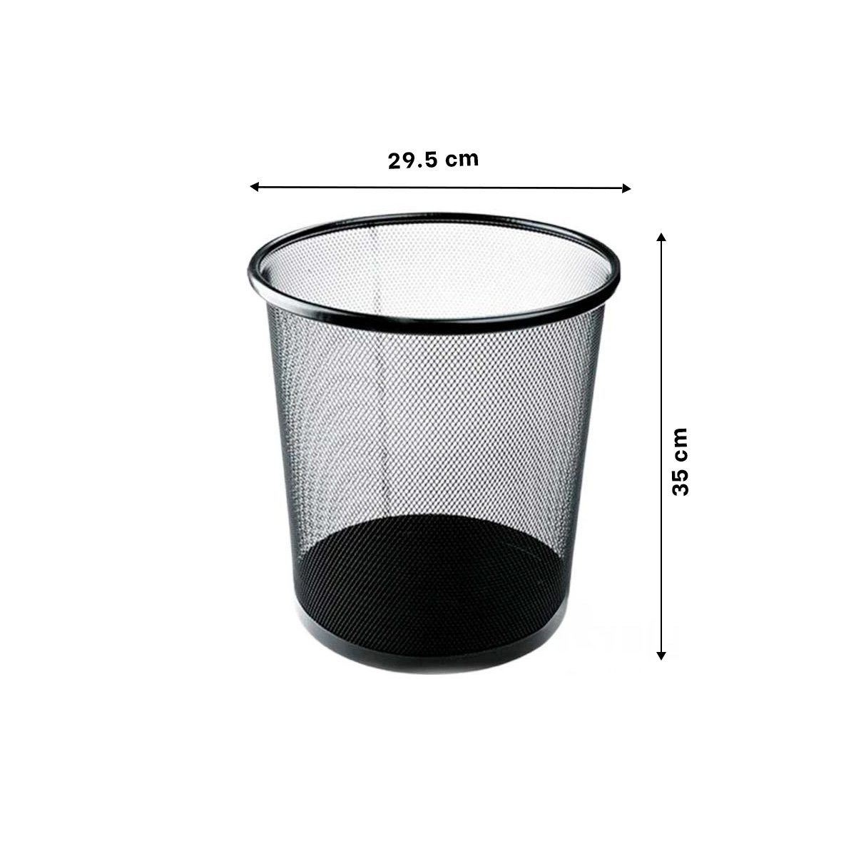 PACK2 CUBO DE RESIDUOS METALICO CIRCULAR NEGRO PARA OFICINA Y HOGAR Y+PAPEL REGALO - 4