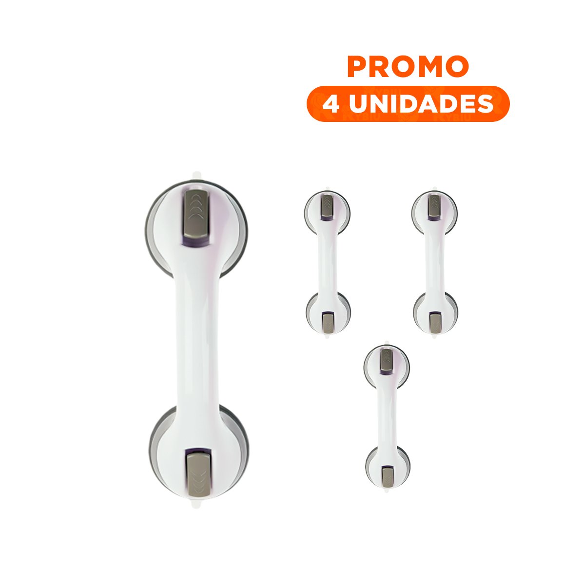 PACK4 BARRA DE SUJECION PARA BANO CON SOPORTE ESTABLE EN COLOR BLANCO - 1
