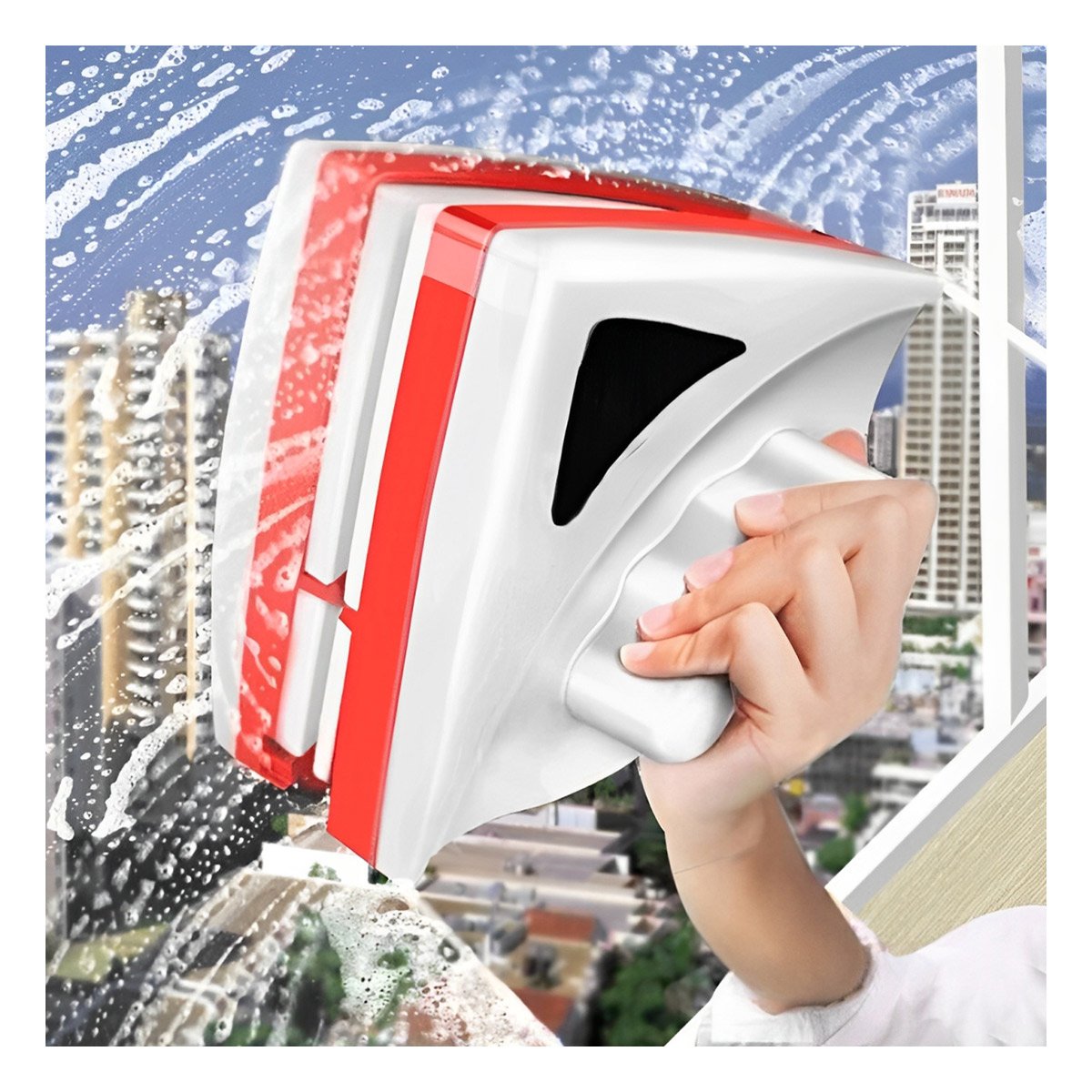 PACK2 CEPILLO MAGNETICO PARA VIDRIOS ROJO TRIANGULAR FACIL Y DURABLE - 5