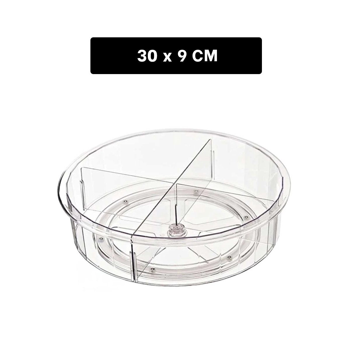 PACK4 BANDEJA CIRCULAR DE COCINA GIRATORIA 360 GRADOS CON 4 COMPARTIMIENTOS Y+REGALO STICKER - 4