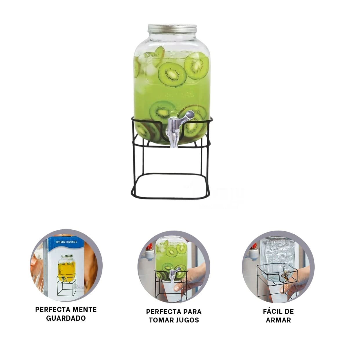 DISPENSADOR PARA HOGAR 5L CON GRIFO FACIL DE USAR EN EVENTOS FAMILIARES Y+PAPEL REGALO - 5