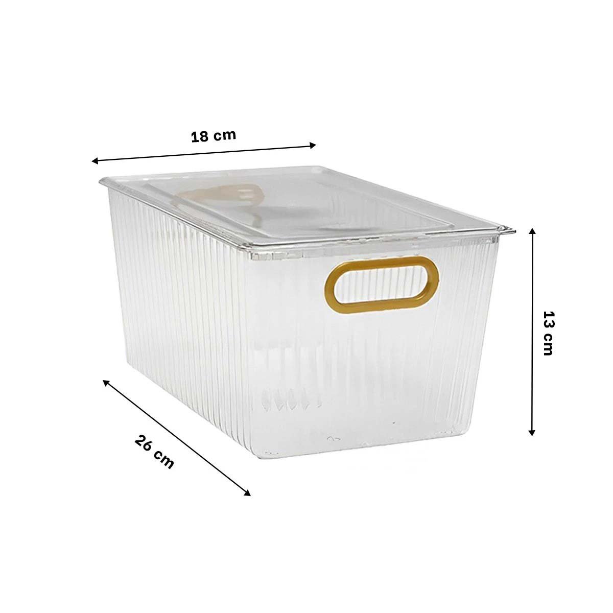 BANDEJA MODERNA DE ACRILICO RECTANGULAR CON TAPA Y ASAS DORADAS PARA GUARDAR Y+LIGAS REGALO - 4