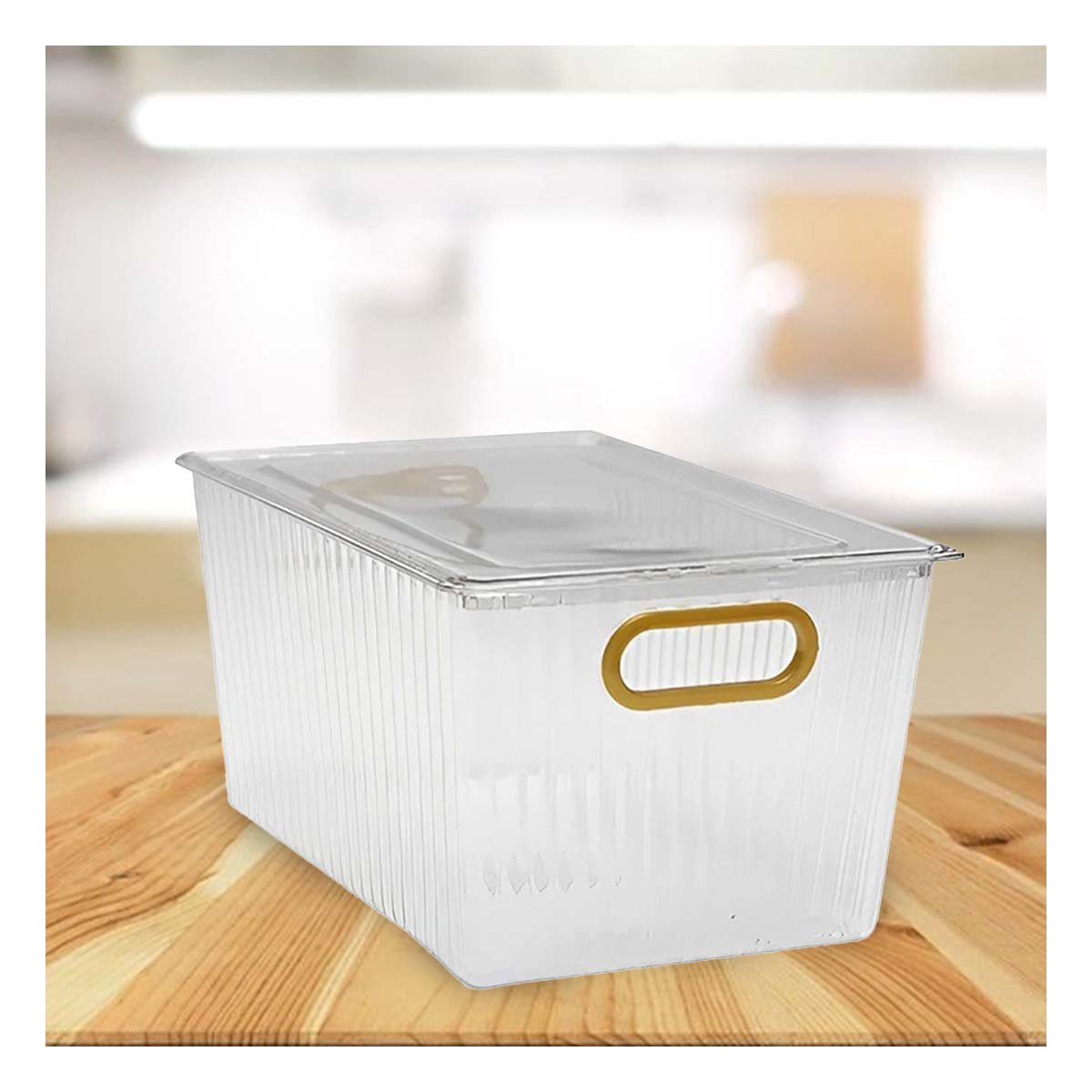 BANDEJA DE ACRILICO RECTANGULAR CON TAPA Y ASAS DORADAS PARA DECORAR LA MESA Y+PAPEL REGALO - 2