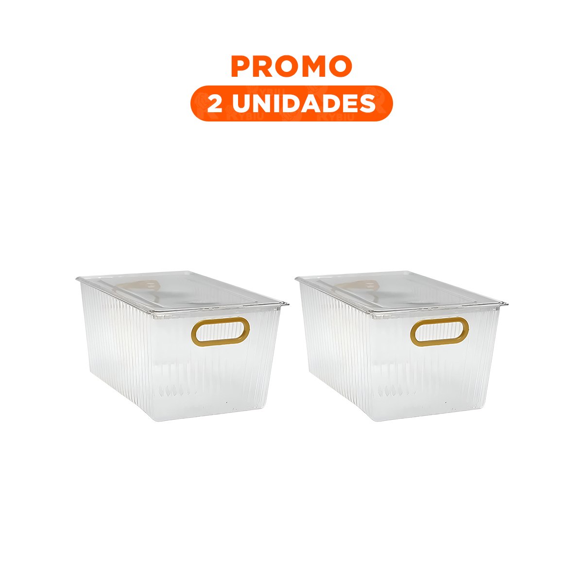 PACK2 CHAROLA APILABLE DE ACRILICO RECTANGULAR CON TAPA Y ASAS DORADAS FACIL Y+REGALO STICKER - 1