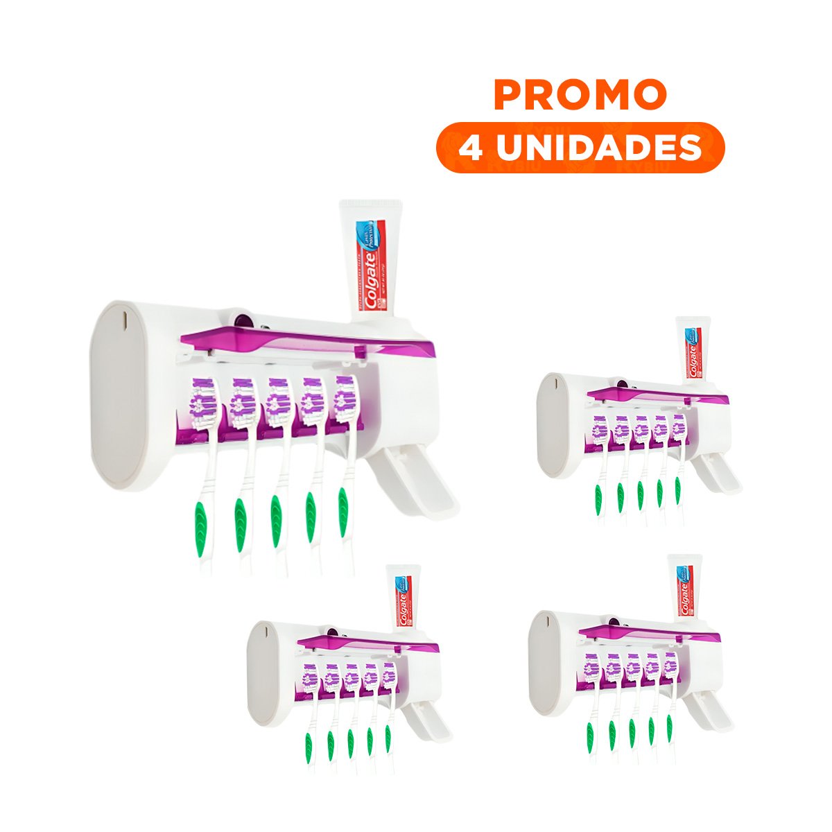 PACK4 DESINFECTADOR DE HIGIENE DENTAL CON DISPENSADOR Y LUZ VIOLETA - 1