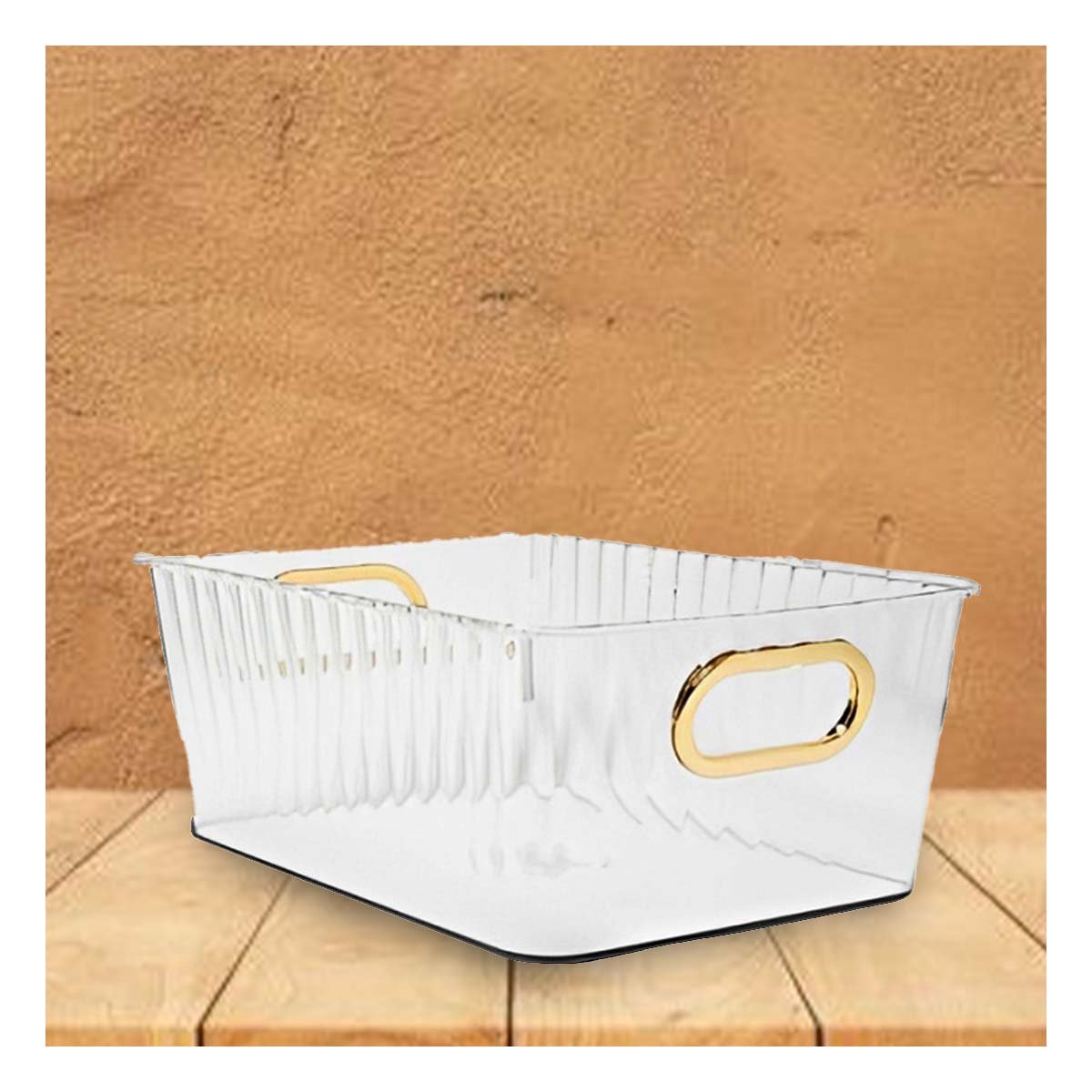 PACK4 SOPORTE DE ACRILICO RECTANGULAR CON TAPA Y ASAS DORADAS APILABLE Y+REGALO STICKER - 5