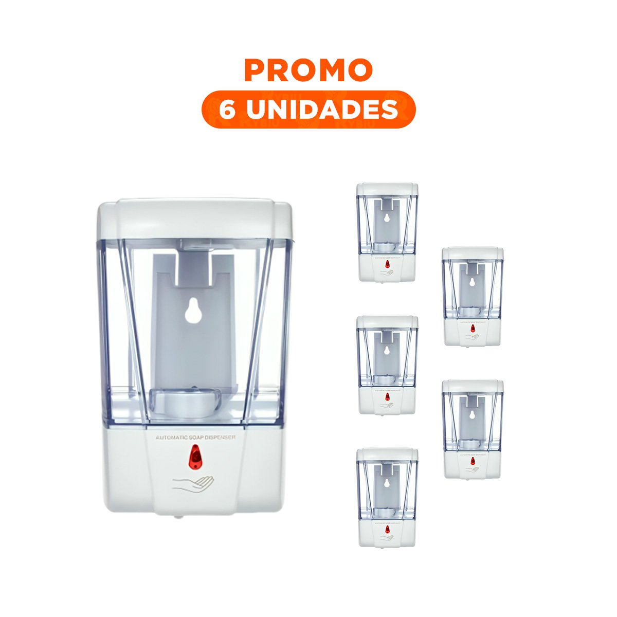 PACK6 DISTRIBUIDOR BLANCO DE PARED PARA LIQUIDOS CON SENSOR 500 ML Y+REGALO STICKER - 1
