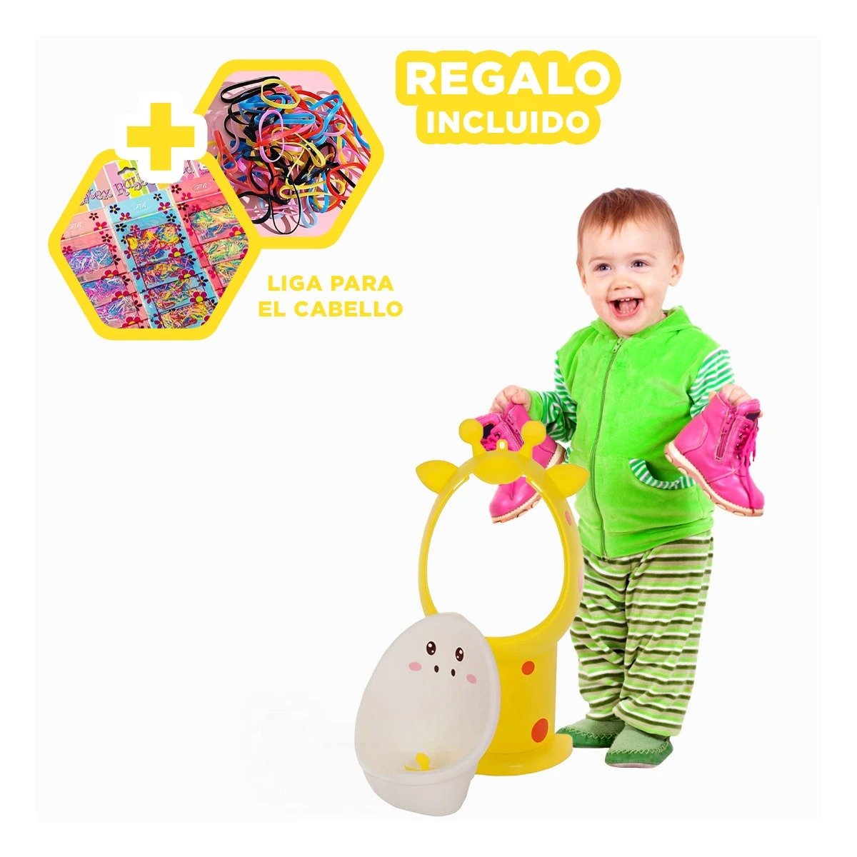 ORINAL INFANTIL DE FIRAJA FACIL DE LIMPIAR Y COMODO PARA NINOS AMARILLO Y+LIGAS REGALO - 2