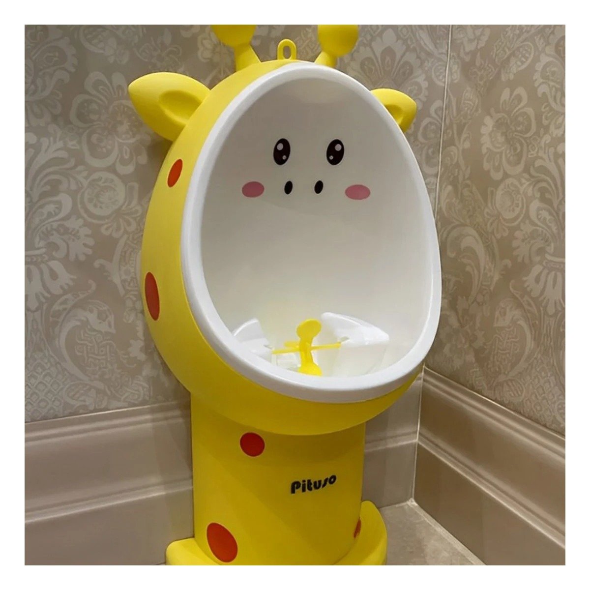 ORINAL DE FIRAJA CON BASE ANTIDESLIZANTE Y BORDES SUAVES AMARILLO Y+REGALO STICKER - 3