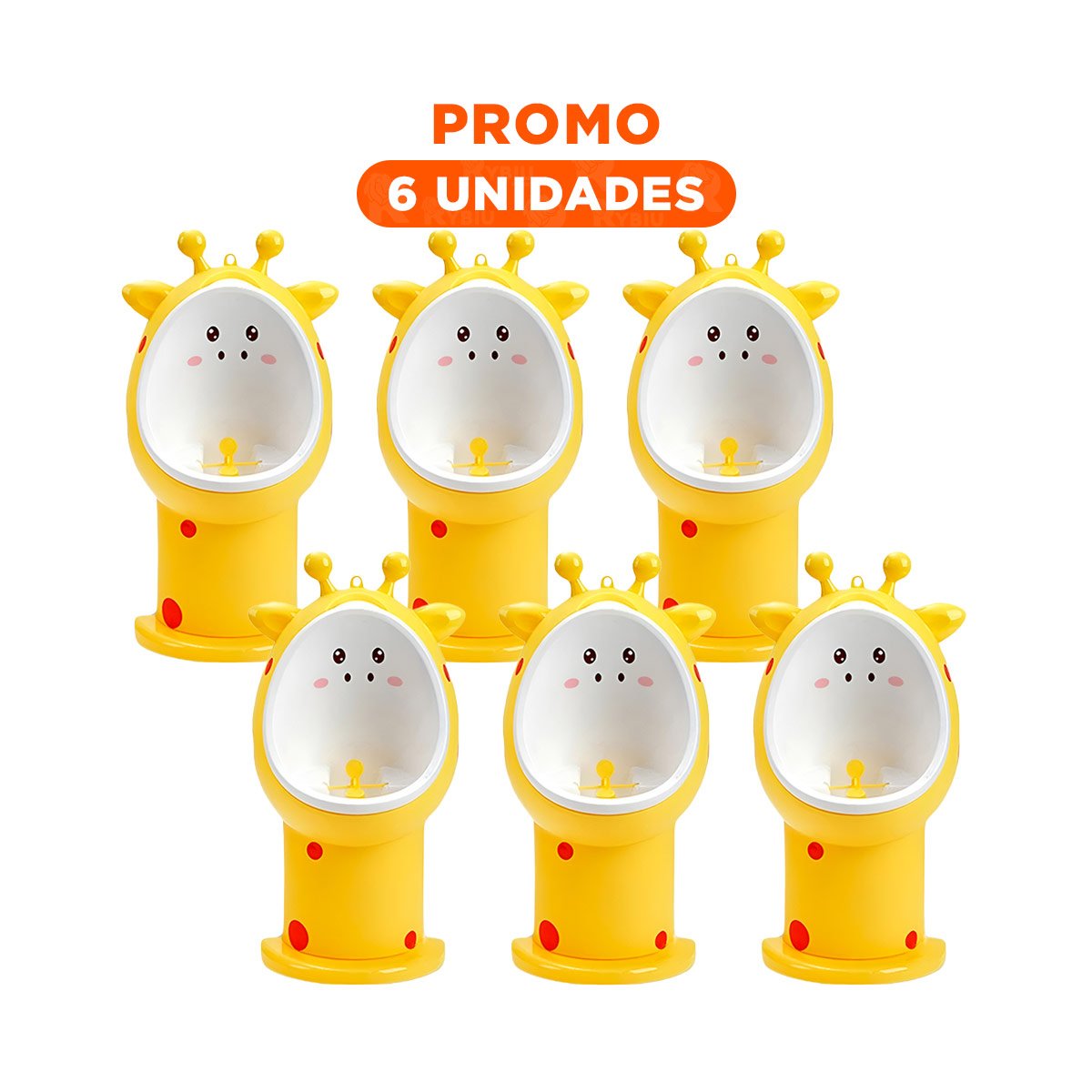PACK6 BACINICA DE FIRAJA PARA BEBES CON DISEÑO DIVERTIDO Y SEGURO AMARILLO Y+REGALO STICKER - 1