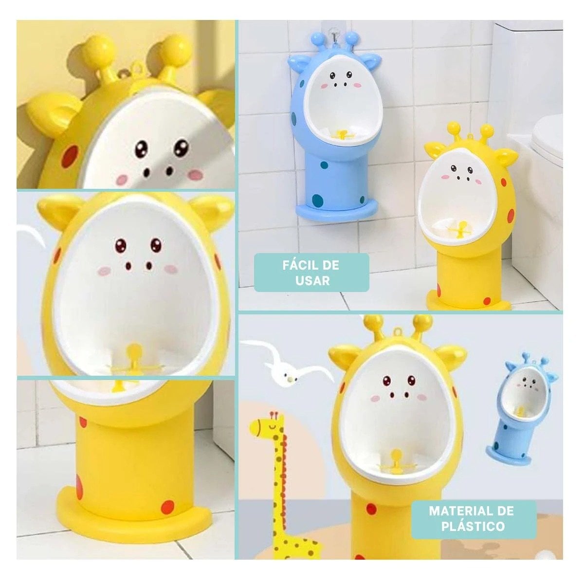 ORINAL INFANTIL DE FIRAJA FACIL DE LIMPIAR Y COMODO PARA NINOS CELESTE Y+LIGAS REGALO - 1