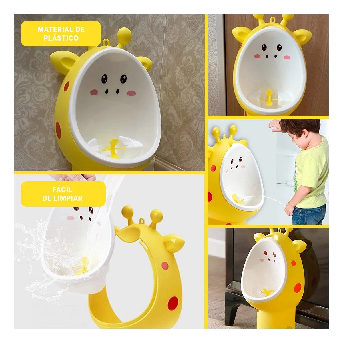 ORINAL PARA NINOS DE FIRAJA CON DISENO DIVERTIDO Y SEGURO AMARILLO - 2