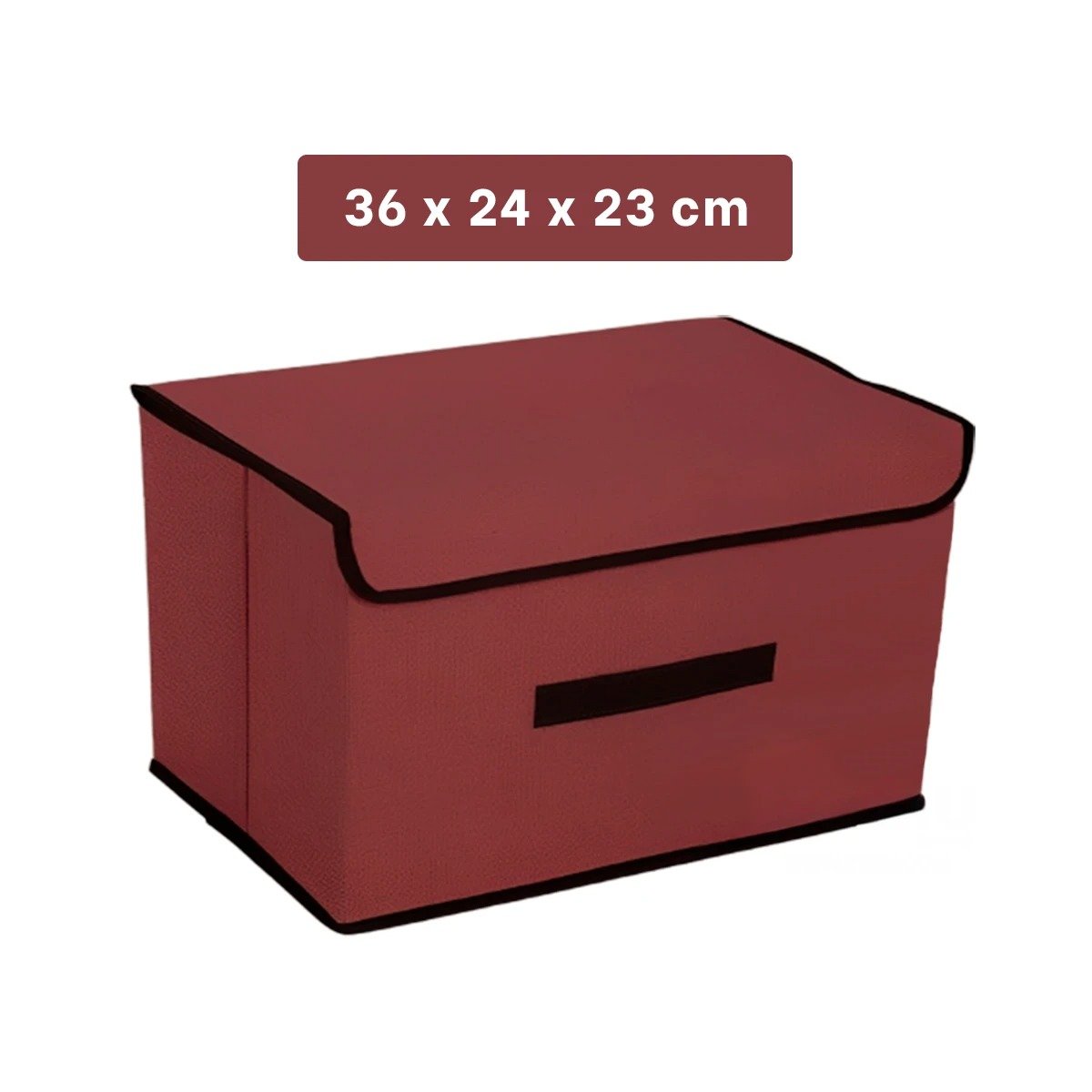 PACK6 ALMACENADOR DE TELA 36X24X23CM MARRON CON BORDE MARRON PARA HABITACIONES Y+PAPEL REGALO - 4