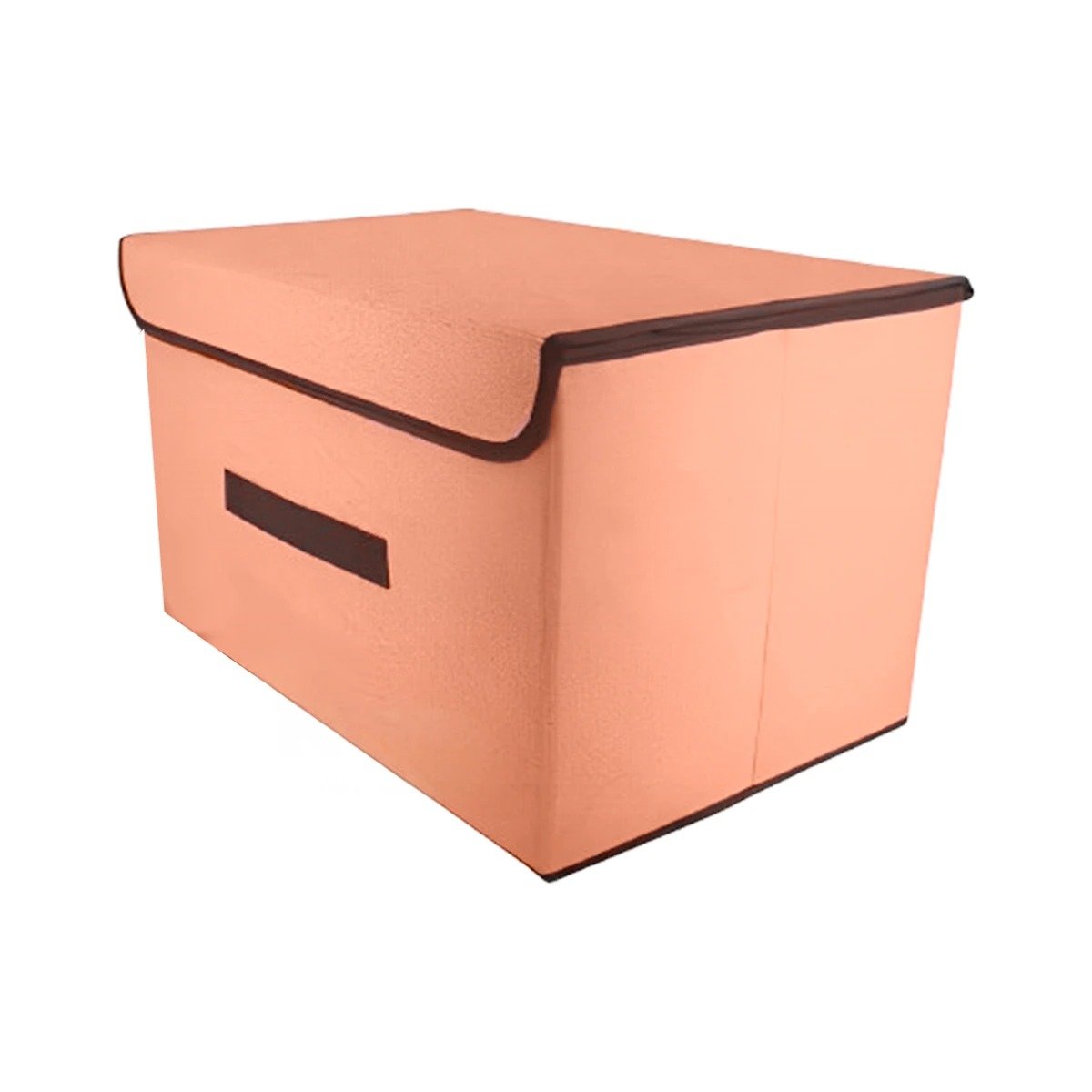 PACK12 ORGANIZADOR MULTIUSO DE TELA 36X24X23CM MOSTAZA CON BORDE MARRON Y+REGALO STICKER - 2