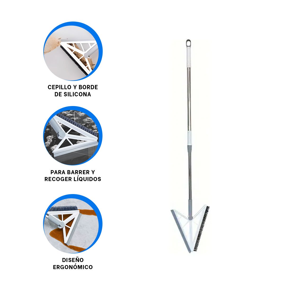 ESCOBA RAPIDA Y SILICONA 2 EN 1 PARA PISOS Y RINCONES DIFICILES BLANCO Y+POST IT - 5