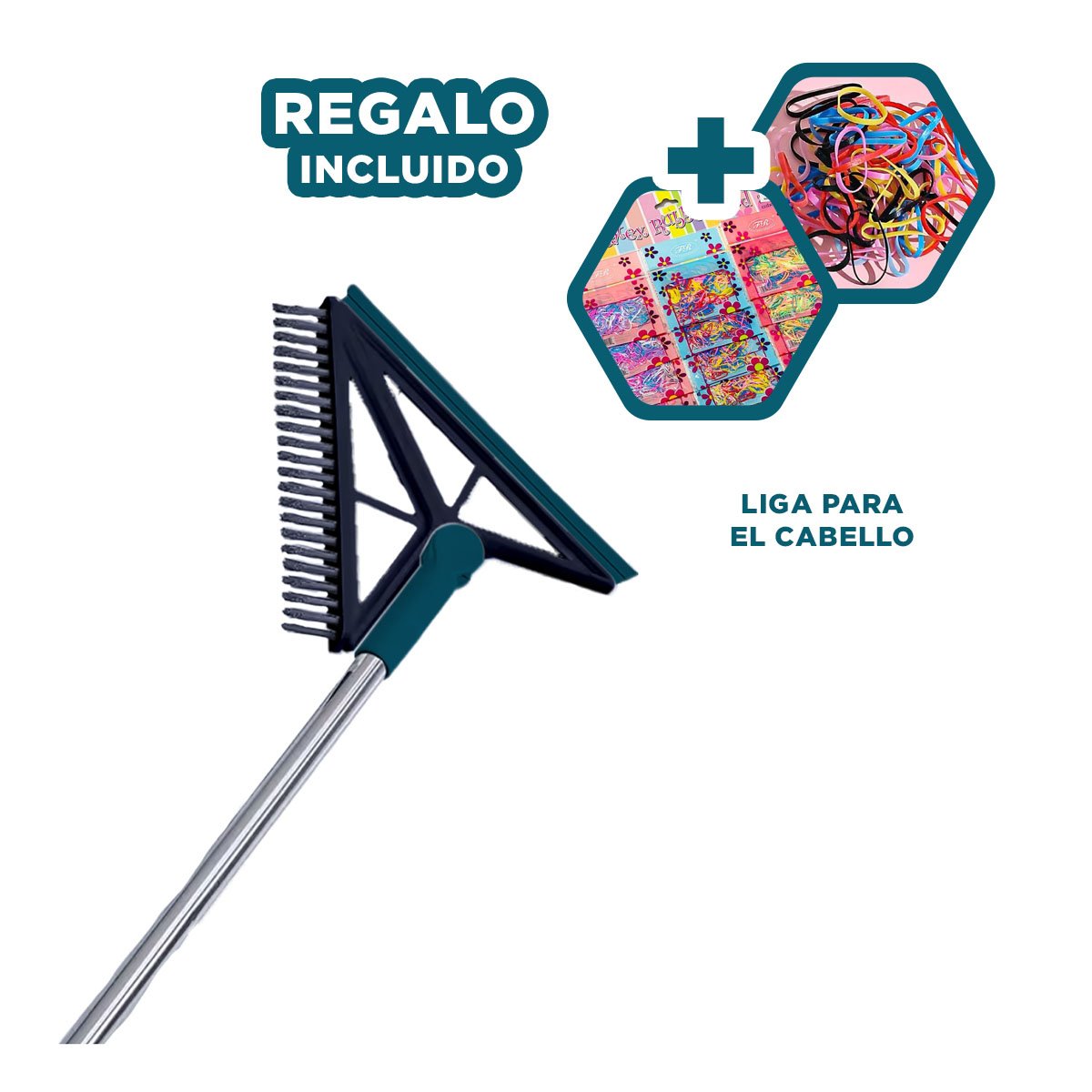 ESCOBA MULTIUSO Y SILICONA 2 EN 1 PARA MANTENER CASA ORDENADA VERDE Y+LIGAS REGALO - 2