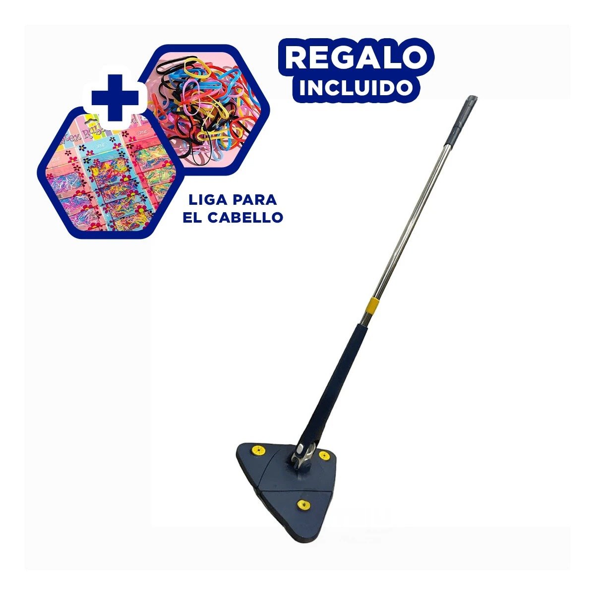 ESCURRIDOR 360 CON SISTEMA TRIANGULAR AZUL PARA PISO Y LIMPIEZA Y+LIGAS REGALO - 2