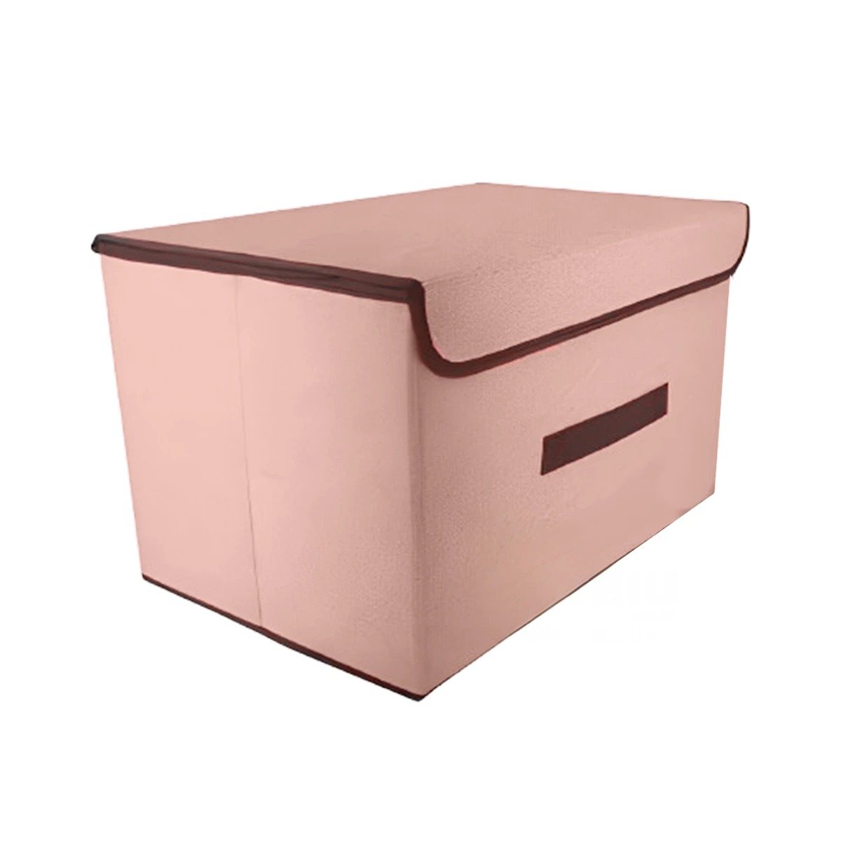PACK12 ORGANIZADOR MULTIUSO DE TELA 36X24X23CM BEIGE CON BORDE MARRON Y+REGALO STICKER - 2