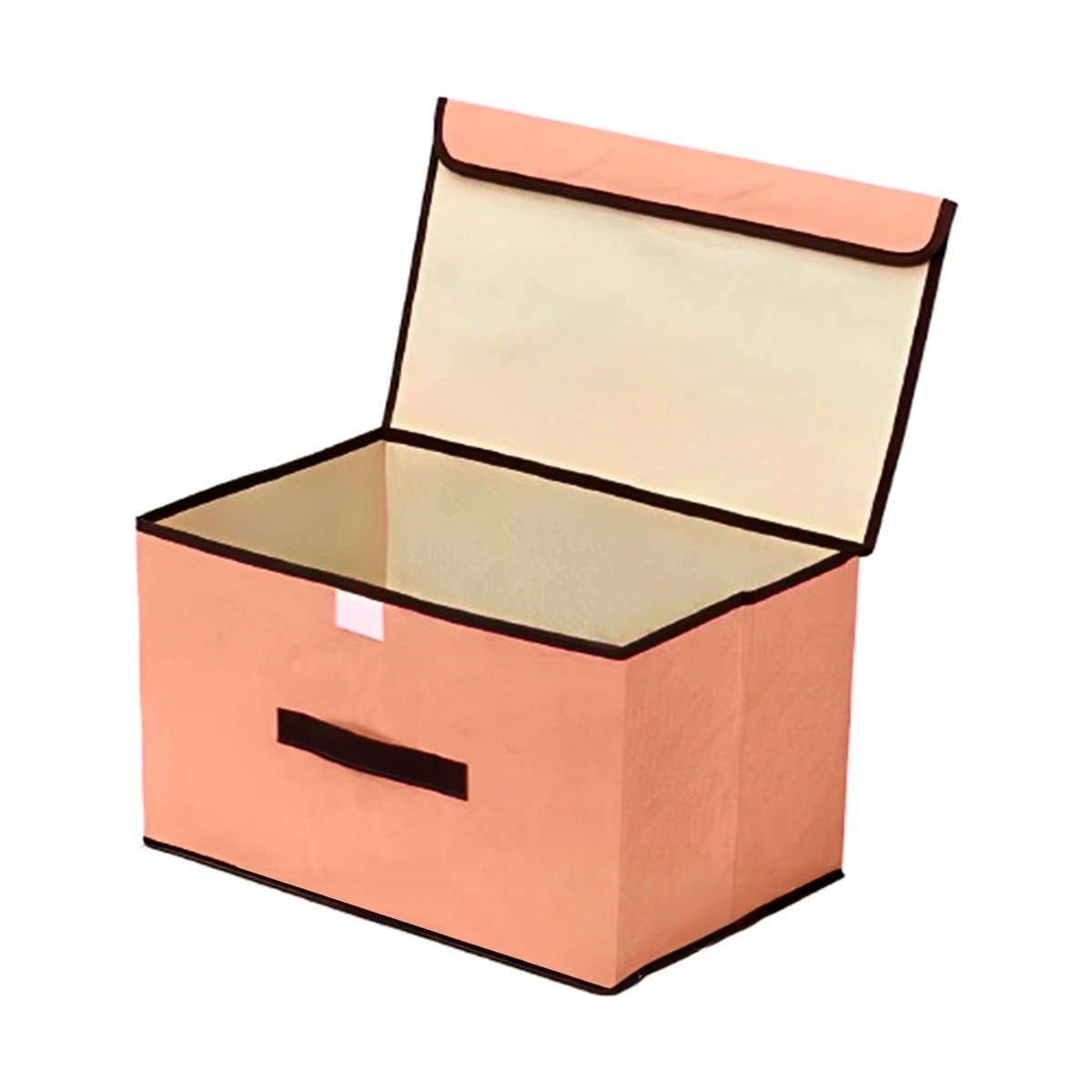 PACK4 CONTENEDOR COMPACTO DE TELA 36X24X23CM MOSTAZA CON BORDE MARRON Y+PAPEL REGALO - 3