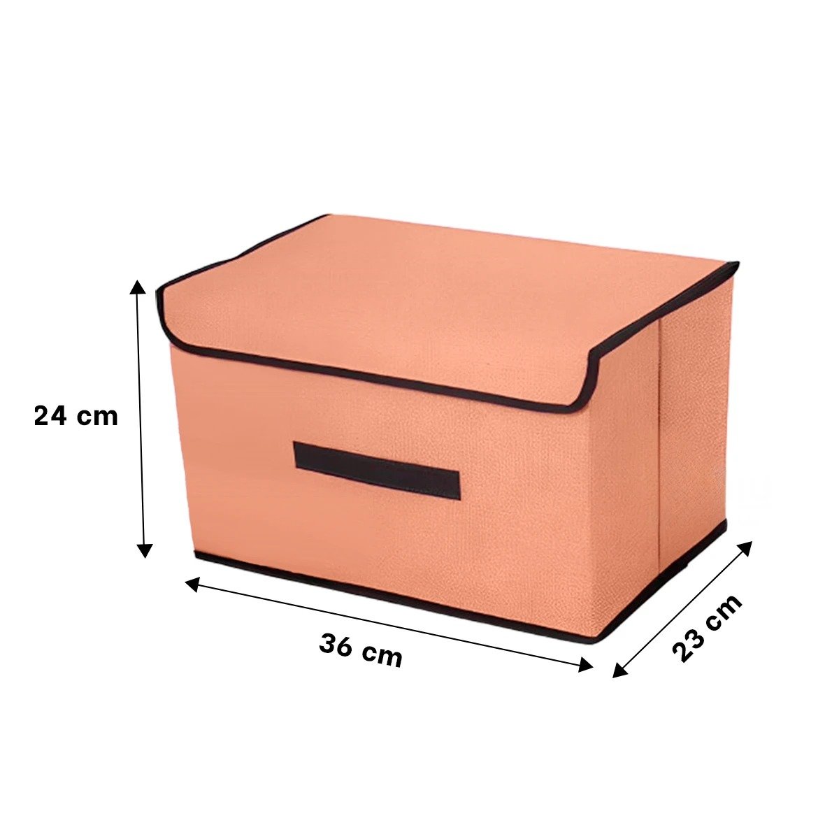PACK4 CONTENEDOR COMPACTO DE TELA 36X24X23CM MOSTAZA CON BORDE MARRON Y+PAPEL REGALO - 4