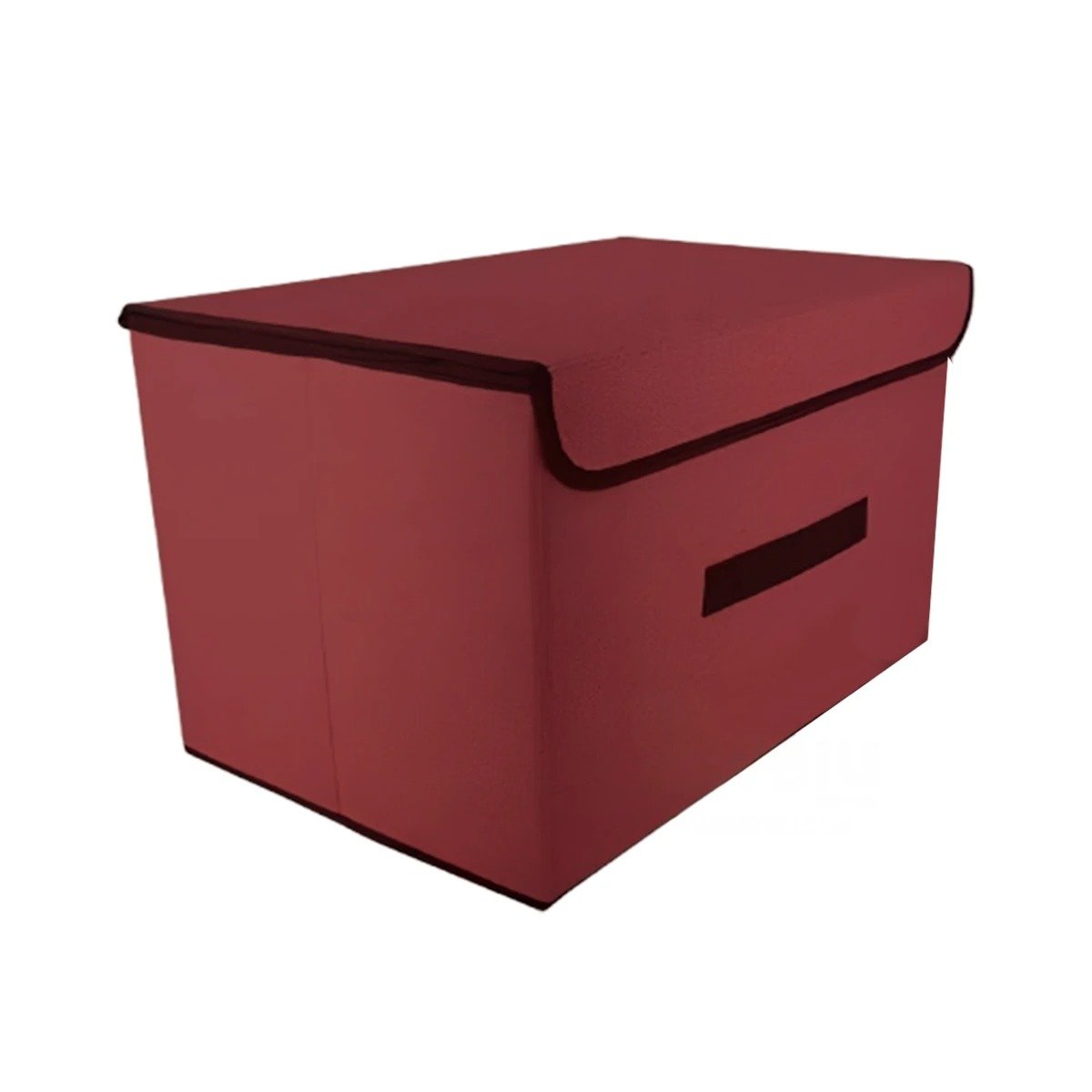 CAJA DE ALMACENAMIENTO DE TELA 36X24X23CM MARRON CON BORDE MARRON Y+REGALO STICKER - 1