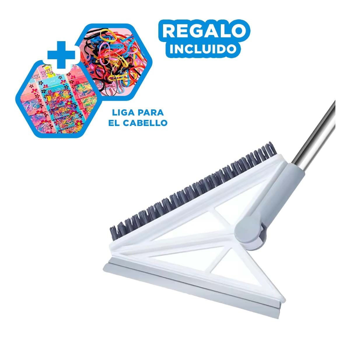 ESCOBA MULTIUSO Y SILICONA 2 EN 1 PARA MANTENER CASA ORDENADA BLANCO Y+LIGAS REGALO - 2