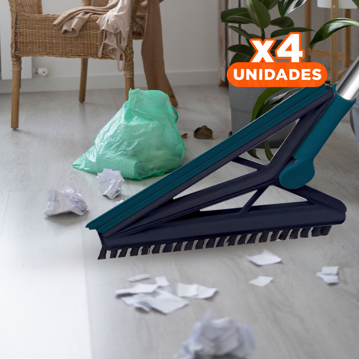 PACK4 ASPIRADOR PORTATIL Y SILICONA 2 EN 1 PARA LIMPIEZA RAPIDA EN CASA VERDE Y+REGALO STICKER - 1