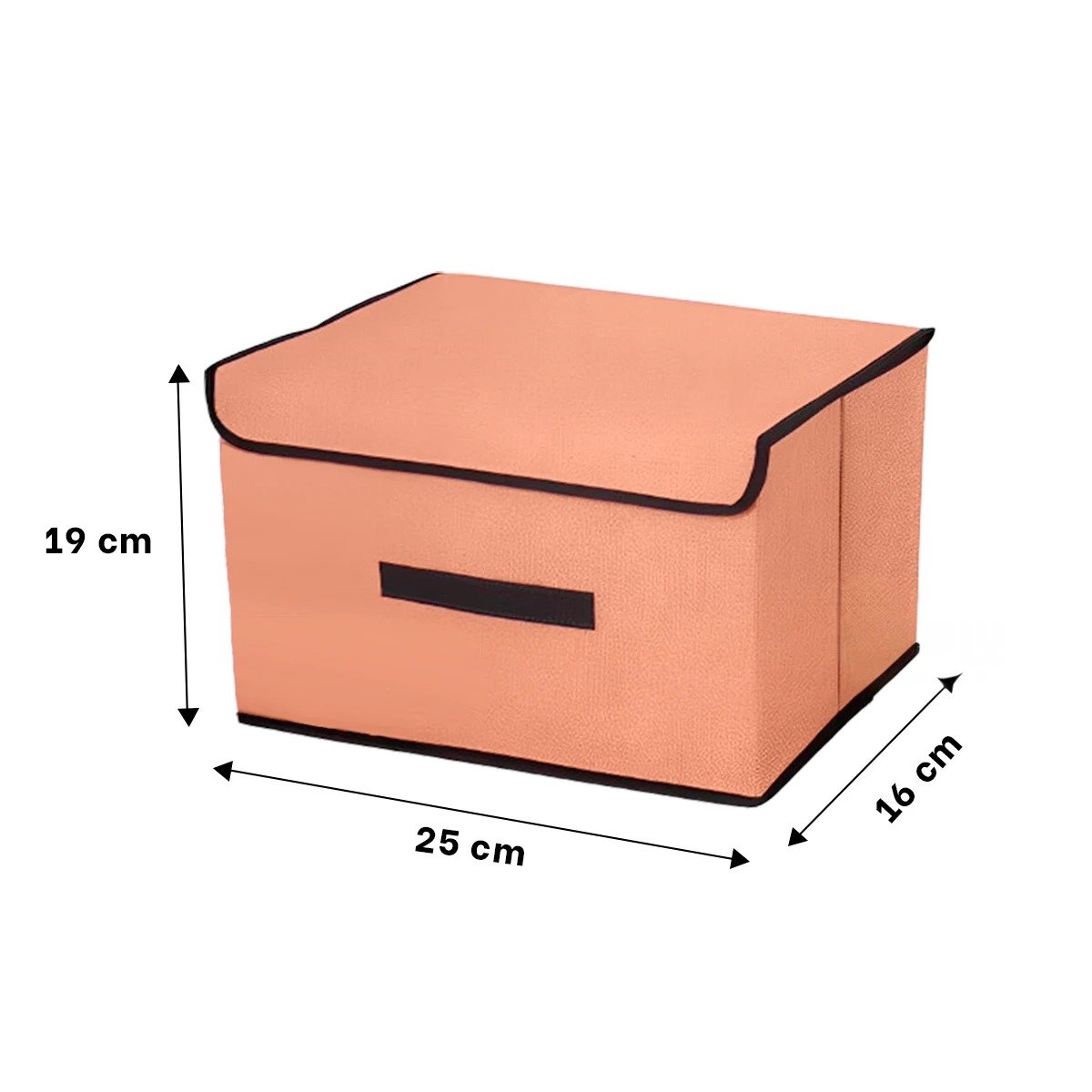 PACK6 ALMACENADOR PRACTICO DE TELA 25X19X16CM MOSTAZA CON BORDE MARRON Y+REGALO STICKER - 4