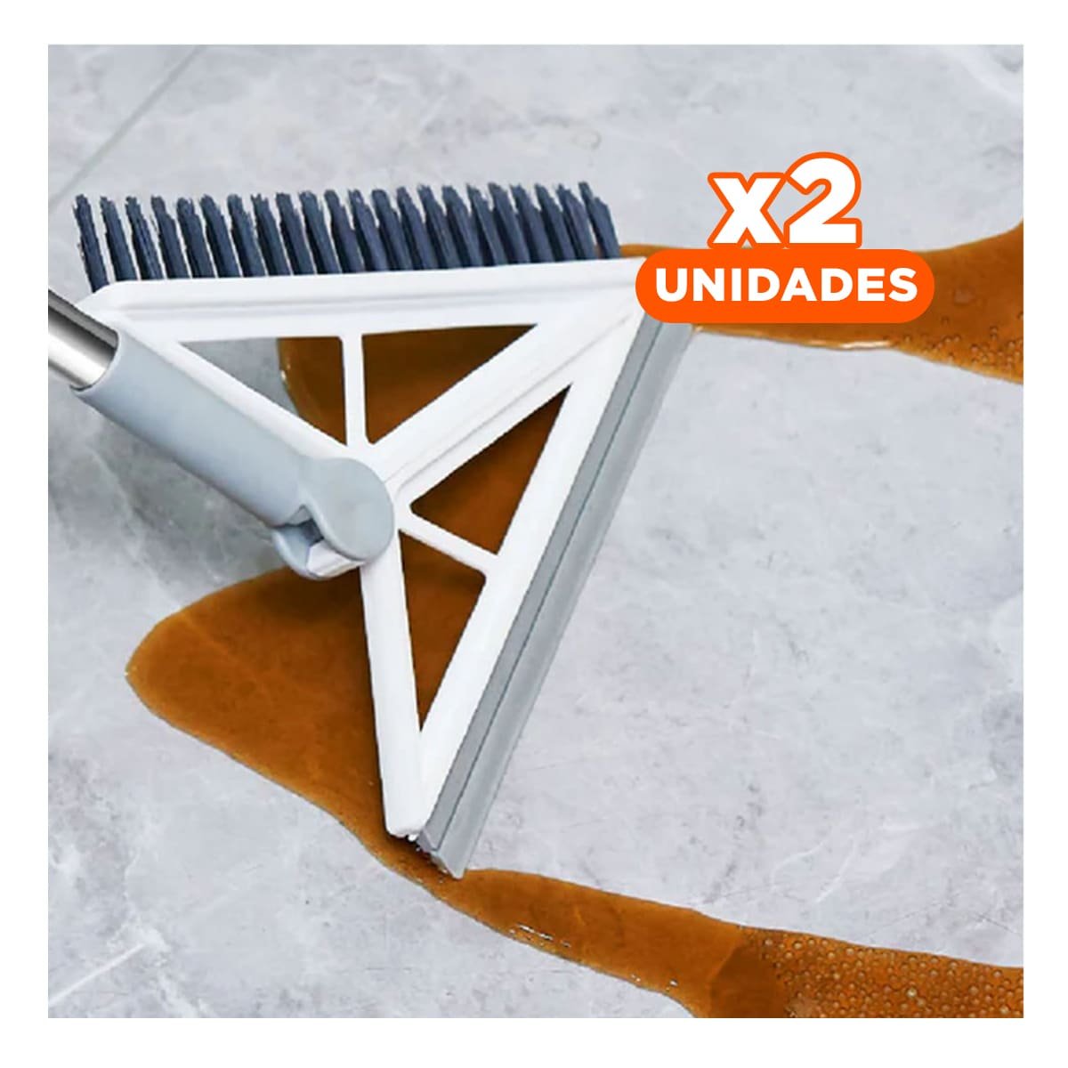 PACK2 CEPILLO COMPACTO Y SILICONA 2 EN 1 PARA LIMPIEZA DE COCINA Y SALA BLANCO Y+PAPEL REGALO - 1