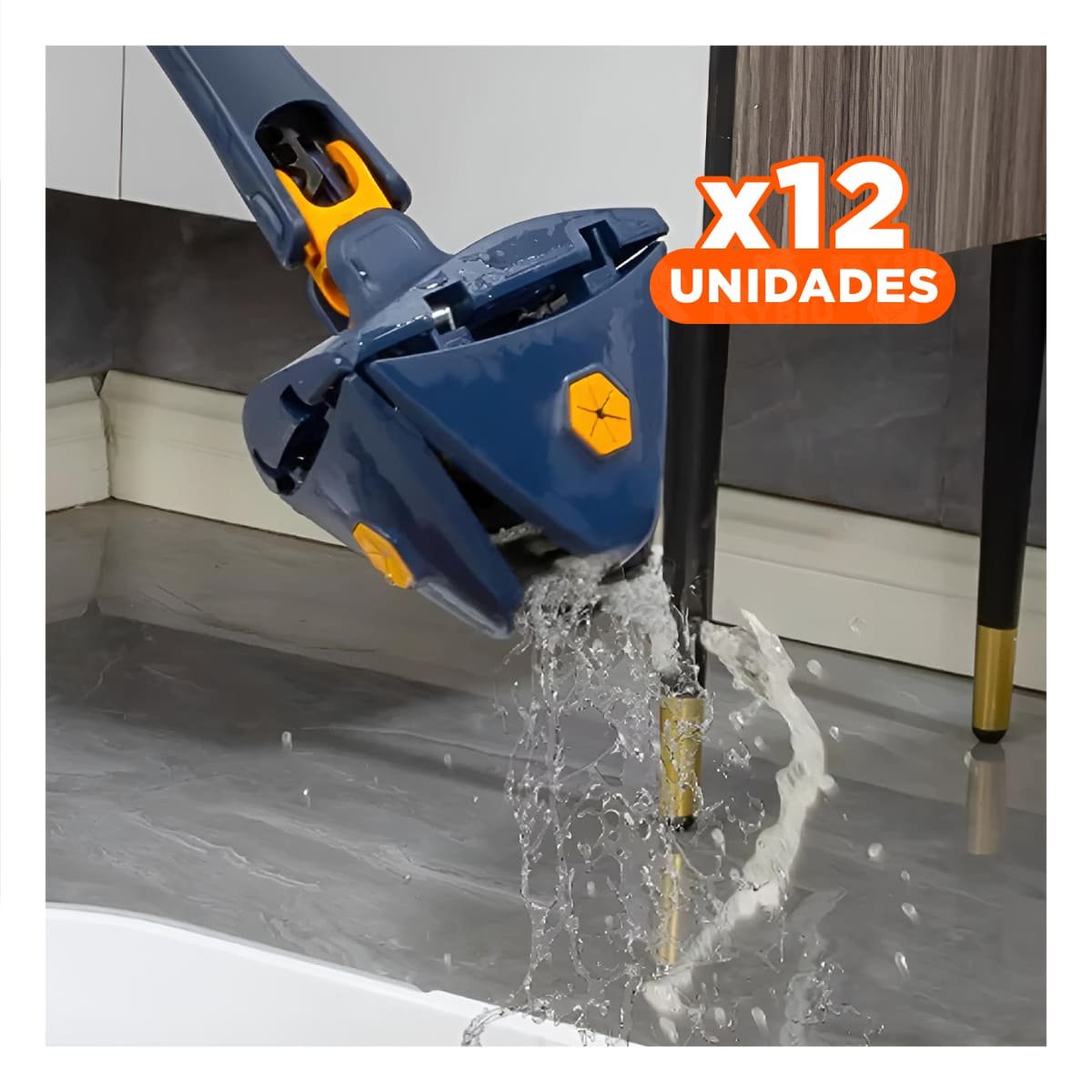 PACK12 FREGADORA 360 GIRATORIA CON SISTEMA DE AUTOEXPRIMIDO AZUL PARA CASA Y+PAPEL REGALO - 1