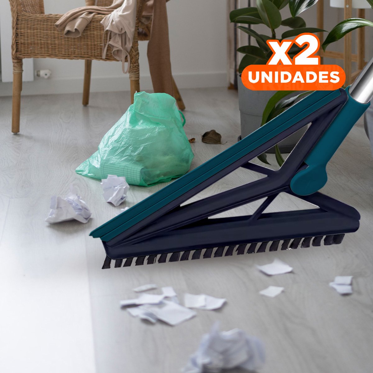 PACK2 CEPILLO COMPACTO Y SILICONA 2 EN 1 PARA LIMPIEZA DE COCINA Y SALA VERDE Y+PAPEL REGALO - 1