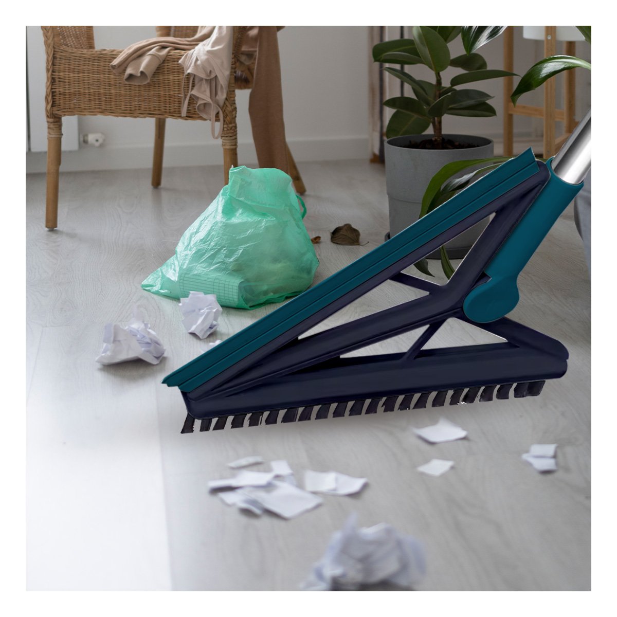 PACK2 CEPILLO COMPACTO Y SILICONA 2 EN 1 PARA LIMPIEZA DE COCINA Y SALA VERDE Y+PAPEL REGALO - 2