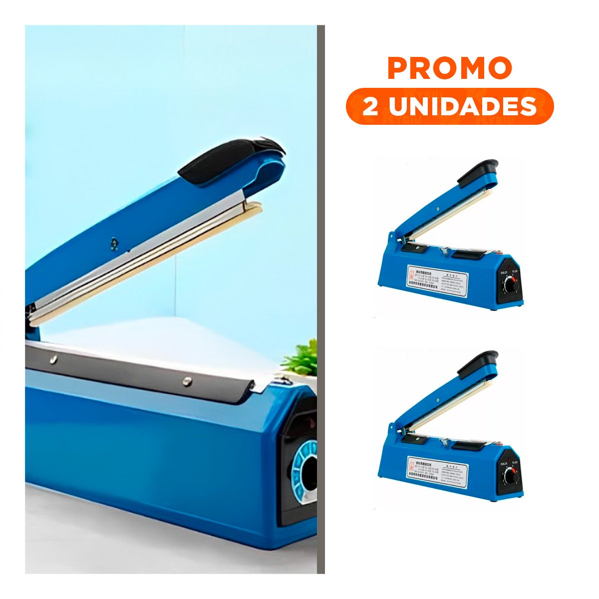 PACK2 CLIP SELLADOR VERSATIL CON SISTEMA RAPIDO Y SEGURO AZUL - 31X11CM Y+REGALO STICKER - 1