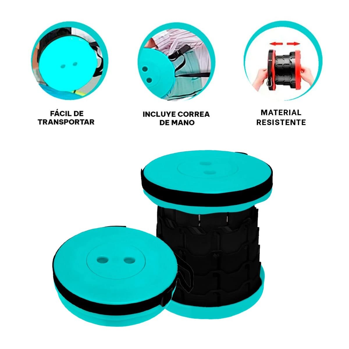 SILLA PLEGABLE FACIL DE TRANSPORTAR PARA REUNIONES FAMILIARES TURQUEZA Y+PAPEL REGALO - 5