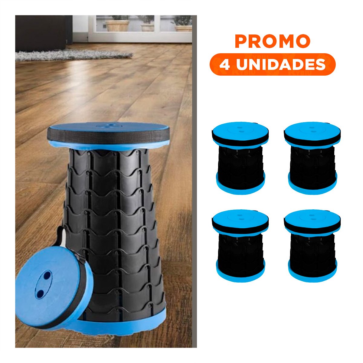 PACK4 APOYO COMPACTO CON SEGURO PARA VIAJES EVENTOS Y ACTIVIDADES AL AIRE LIBRE AZUL - 1