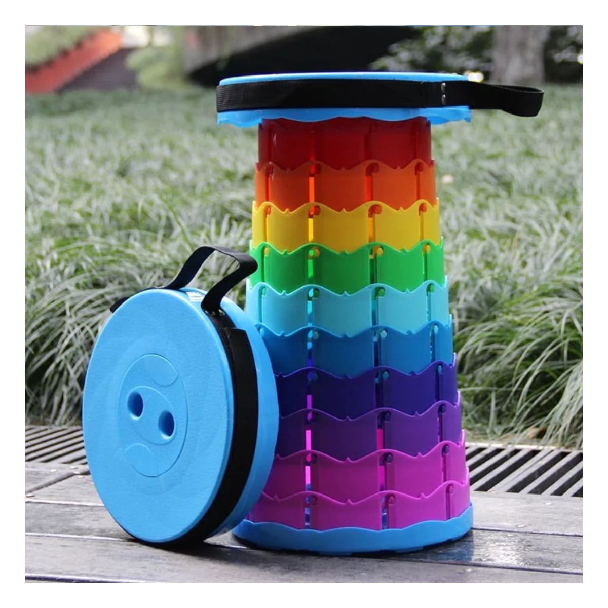 SILLA FUNCIONAL PLEGABLE CON SEGURO FIRME PARA DESCANSO EN HOGAR MULTICOLOR Y+REGALO STICKER - 2