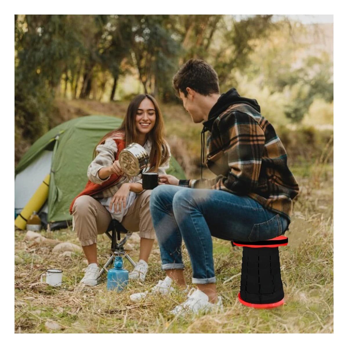 PACK4 DESCANSO COMPACTO Y PLEGABLE CON SISTEMA SEGURO ROJO Y+REGALO STICKER - 3