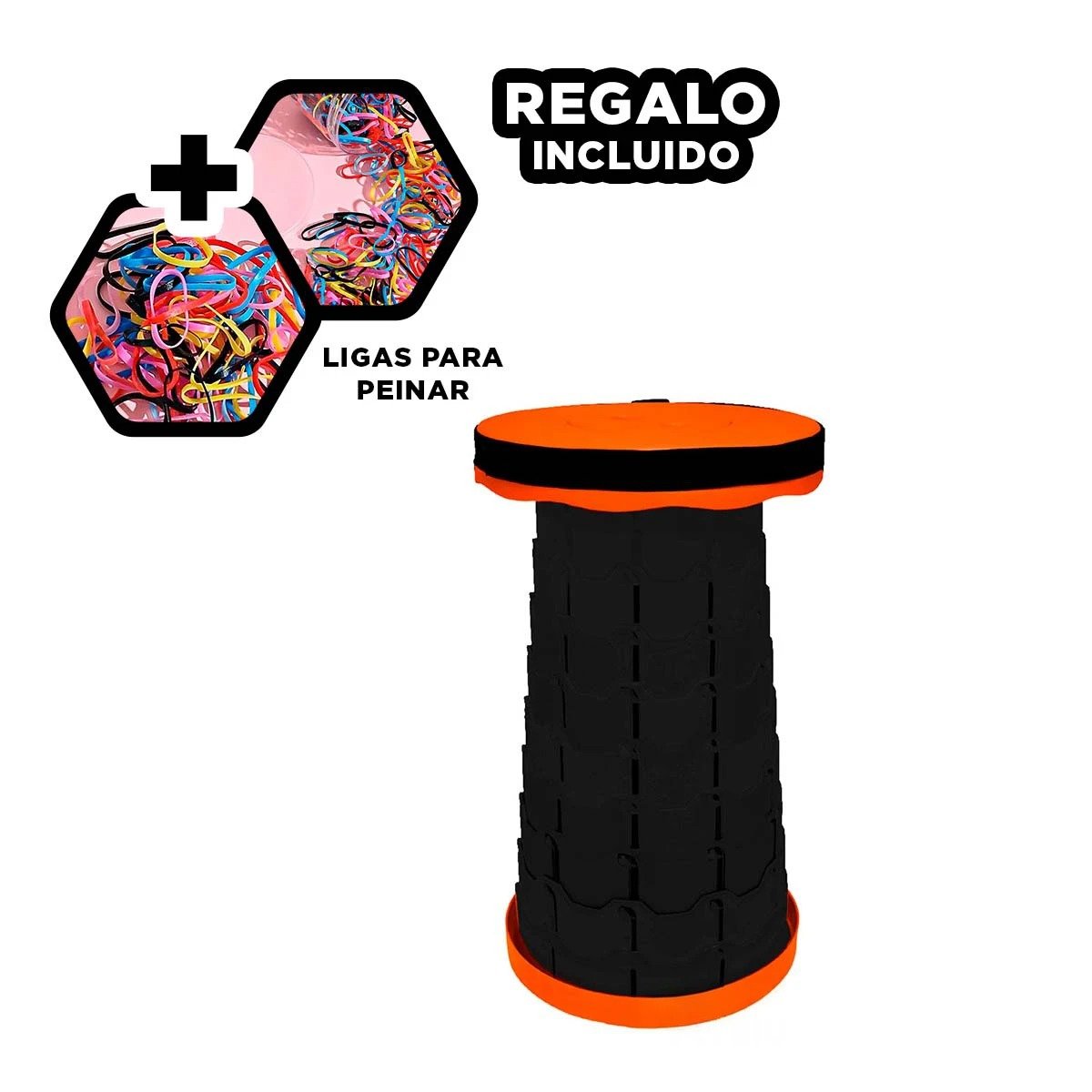 SILLA PORTATIL CON SEGURO PORTATIL FACIL DE TRANSPORTAR ANARANJADO Y+LIGAS REGALO - 2