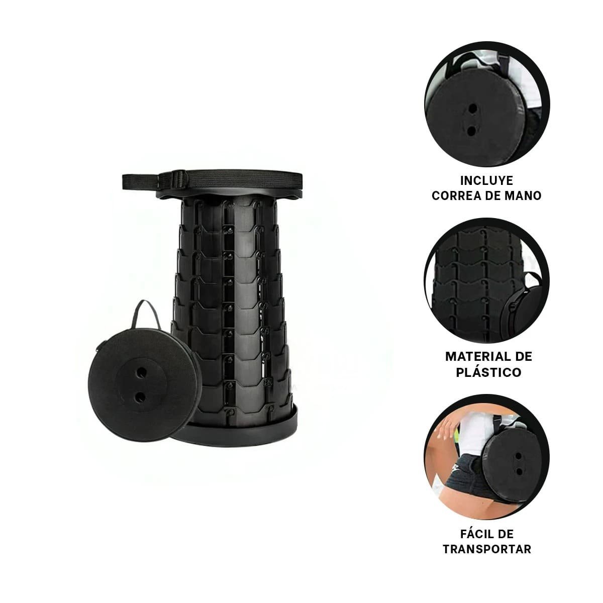 SILLA LIGERA Y SEGURA PARA INTERIORES Y EXTERIORES NEGRO Y+PAPEL REGALO - 5