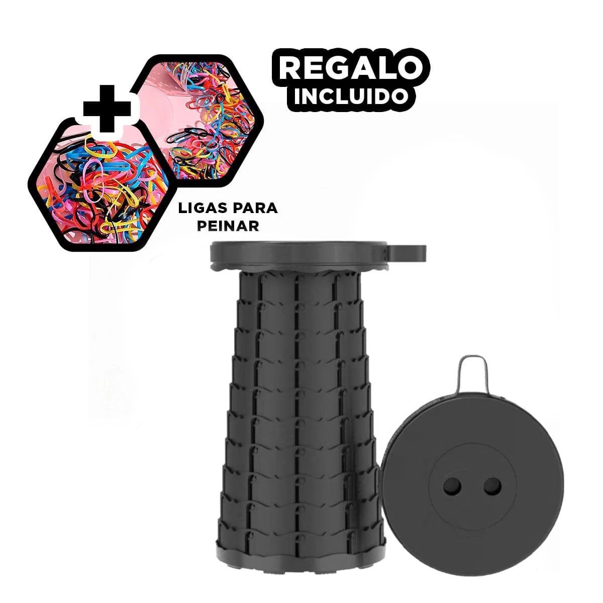 SILLA PORTATIL FACIL DE TRANSPORTAR PARA CASA NEGRO Y+LIGAS REGALO - 2